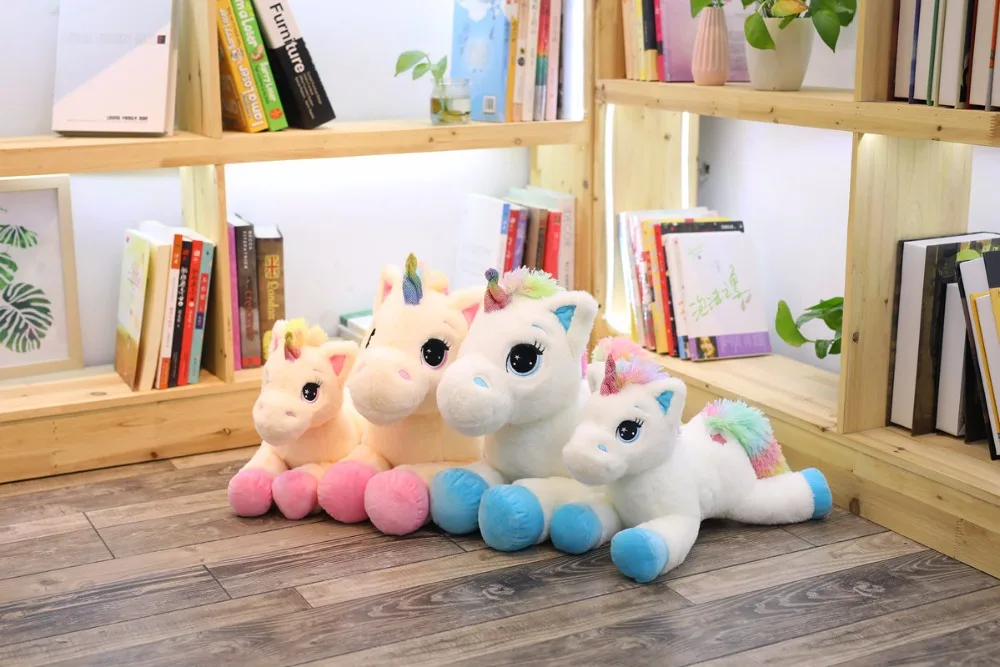 40/60/80cm Stuffed Animal Dolls Kawaii Cartoon Rainbow Unicorn Plush toys Present Toys Birthday Gift