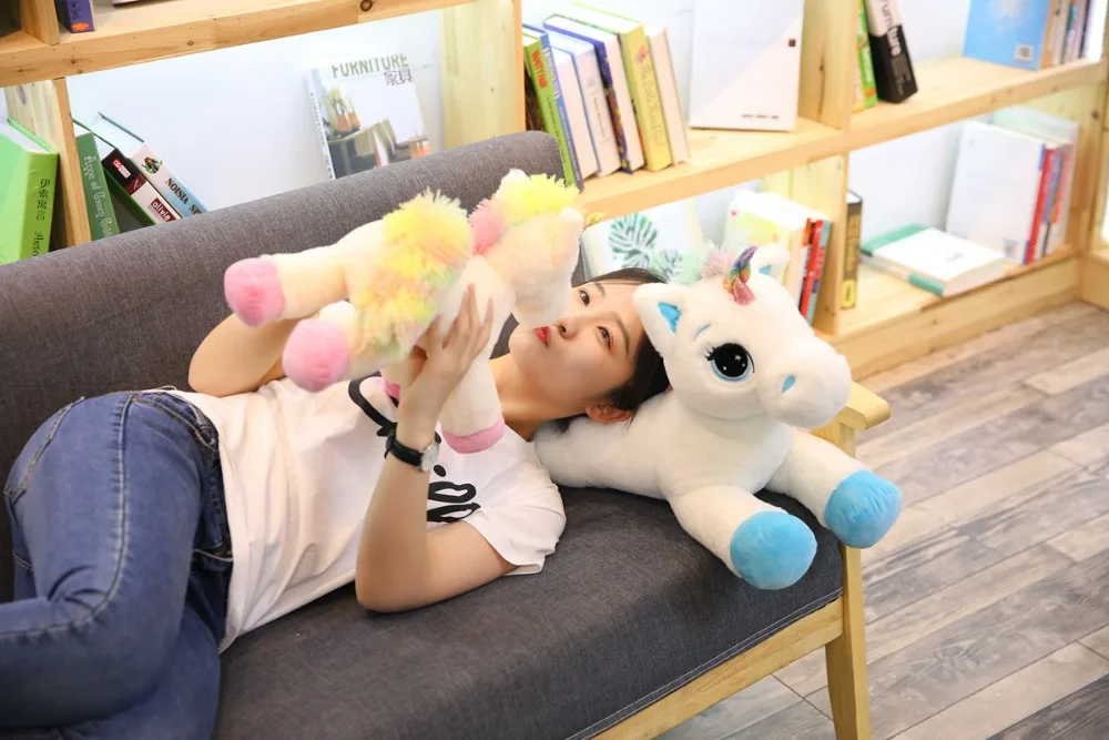 40/60/80cm Stuffed Animal Dolls Kawaii Cartoon Rainbow Unicorn Plush toys Present Toys Birthday Gift