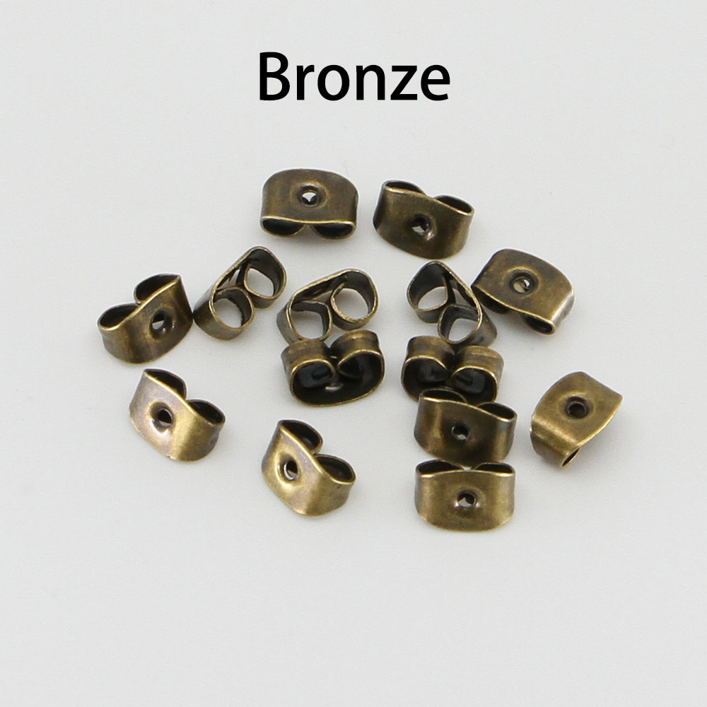 200pcs/lot Earring Studs Backs Stopper Scrolls Ear Post Butterfly For Jewelry Making DIY Blocked Caps Earring Backs Stoppers Ear