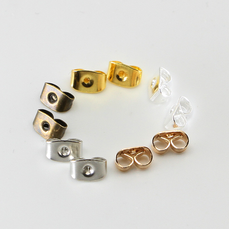 200pcs/lot Earring Studs Backs Stopper Scrolls Ear Post Butterfly For Jewelry Making DIY Blocked Caps Earring Backs Stoppers Ear