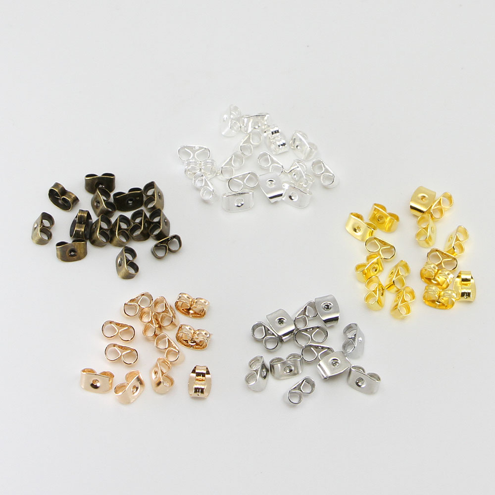 200pcs/lot Earring Studs Backs Stopper Scrolls Ear Post Butterfly For Jewelry Making DIY Blocked Caps Earring Backs Stoppers Ear