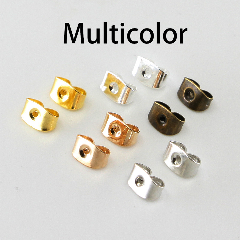 200pcs/lot Earring Studs Backs Stopper Scrolls Ear Post Butterfly For Jewelry Making DIY Blocked Caps Earring Backs Stoppers Ear