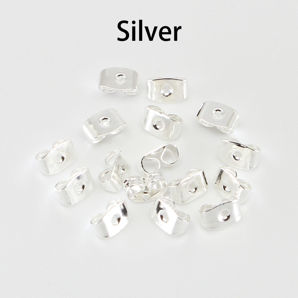 200pcs/lot Earring Studs Backs Stopper Scrolls Ear Post Butterfly For Jewelry Making DIY Blocked Caps Earring Backs Stoppers Ear