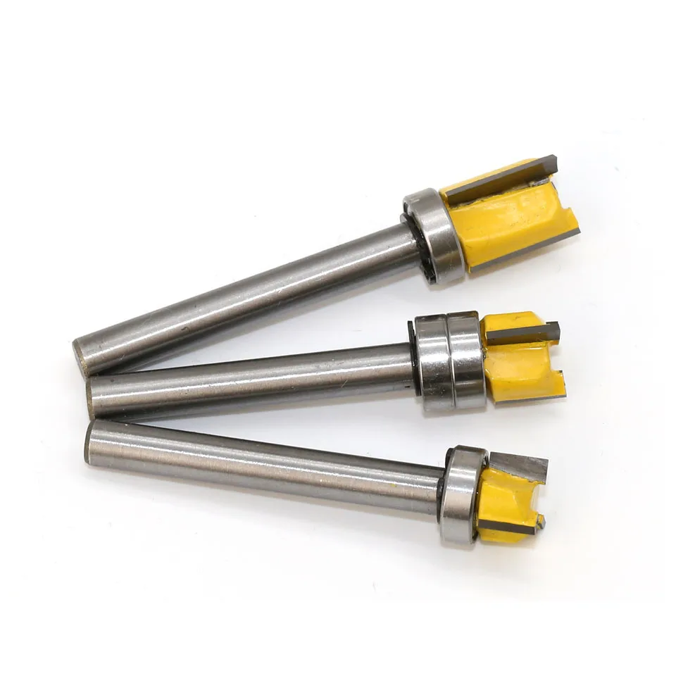 1pc Bearing Flush Trim Router Bit for Wood 6mm Shank Straight Bit Tungsten Woodworking Milling Cutter Tool