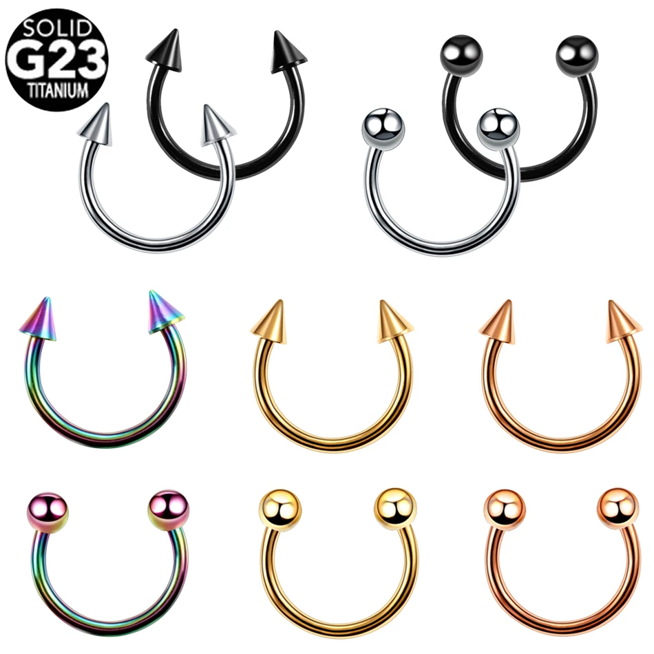 1PC G23 Titanium Nose Rings Lip Eyebrow Piercings Ear Septum Helix Cartilage Piercing Labret Nariz Septum Piercings Body Jewelry