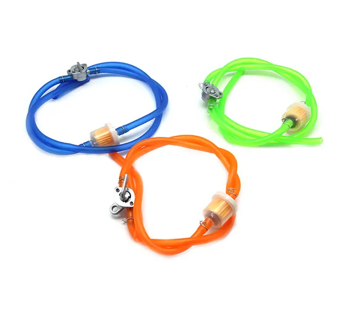 ZS Racing Universal 6mm Motorcycle Petrol Fuel Tap Inline Petcock Switch 1M Fuel Pipe Hose + 1 Oil Filters+ 4 Clips