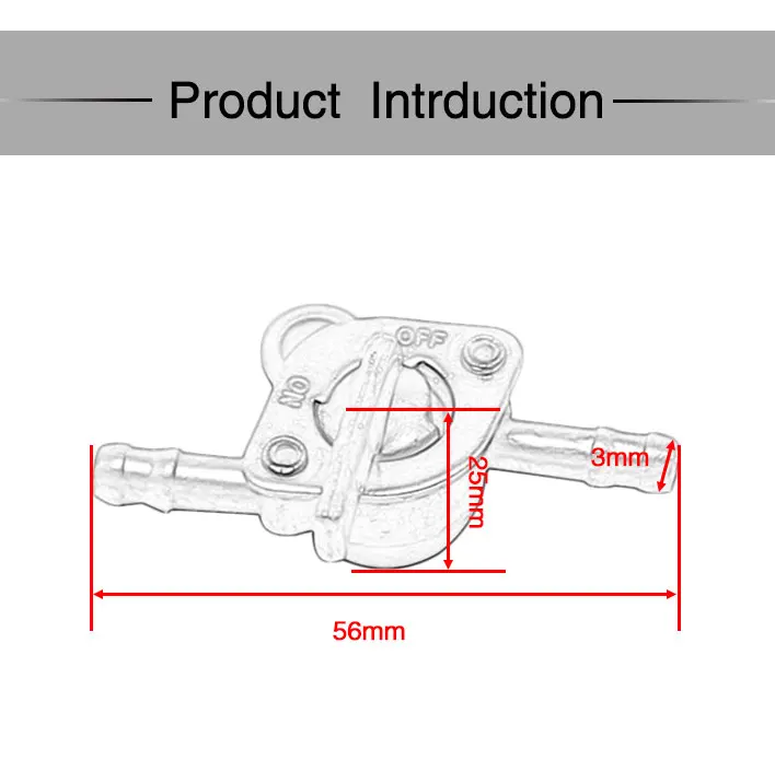 ZS Racing Universal 6mm Motorcycle Petrol Fuel Tap Inline Petcock Switch 1M Fuel Pipe Hose + 1 Oil Filters+ 4 Clips