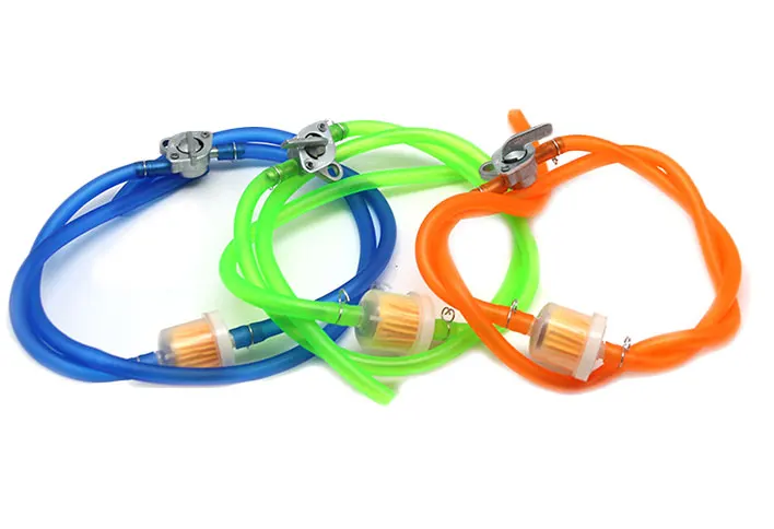 ZS Racing Universal 6mm Motorcycle Petrol Fuel Tap Inline Petcock Switch 1M Fuel Pipe Hose + 1 Oil Filters+ 4 Clips