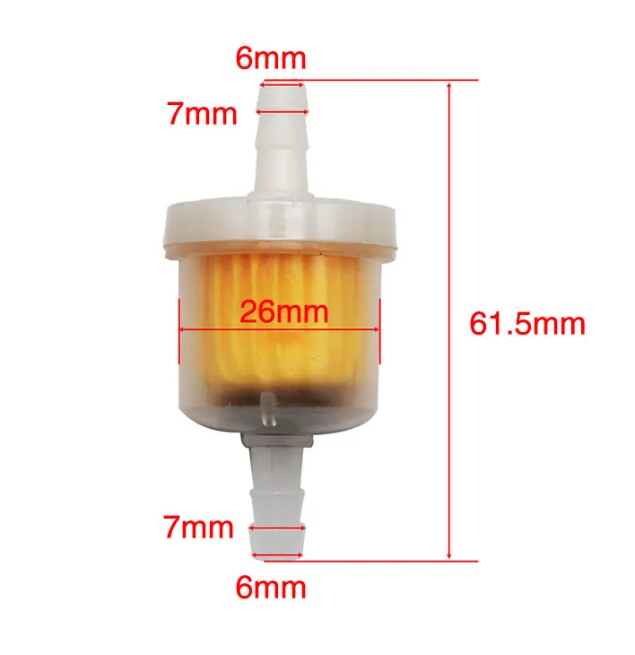 ZS Racing Universal 6mm Motorcycle Petrol Fuel Tap Inline Petcock Switch 1M Fuel Pipe Hose + 1 Oil Filters+ 4 Clips
