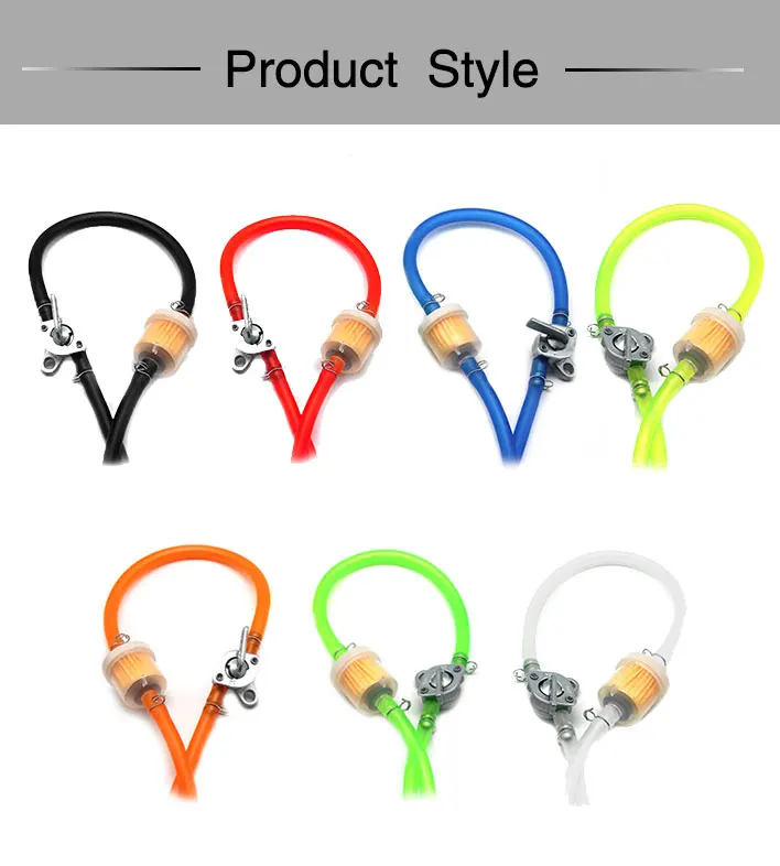ZS Racing Universal 6mm Motorcycle Petrol Fuel Tap Inline Petcock Switch 1M Fuel Pipe Hose + 1 Oil Filters+ 4 Clips