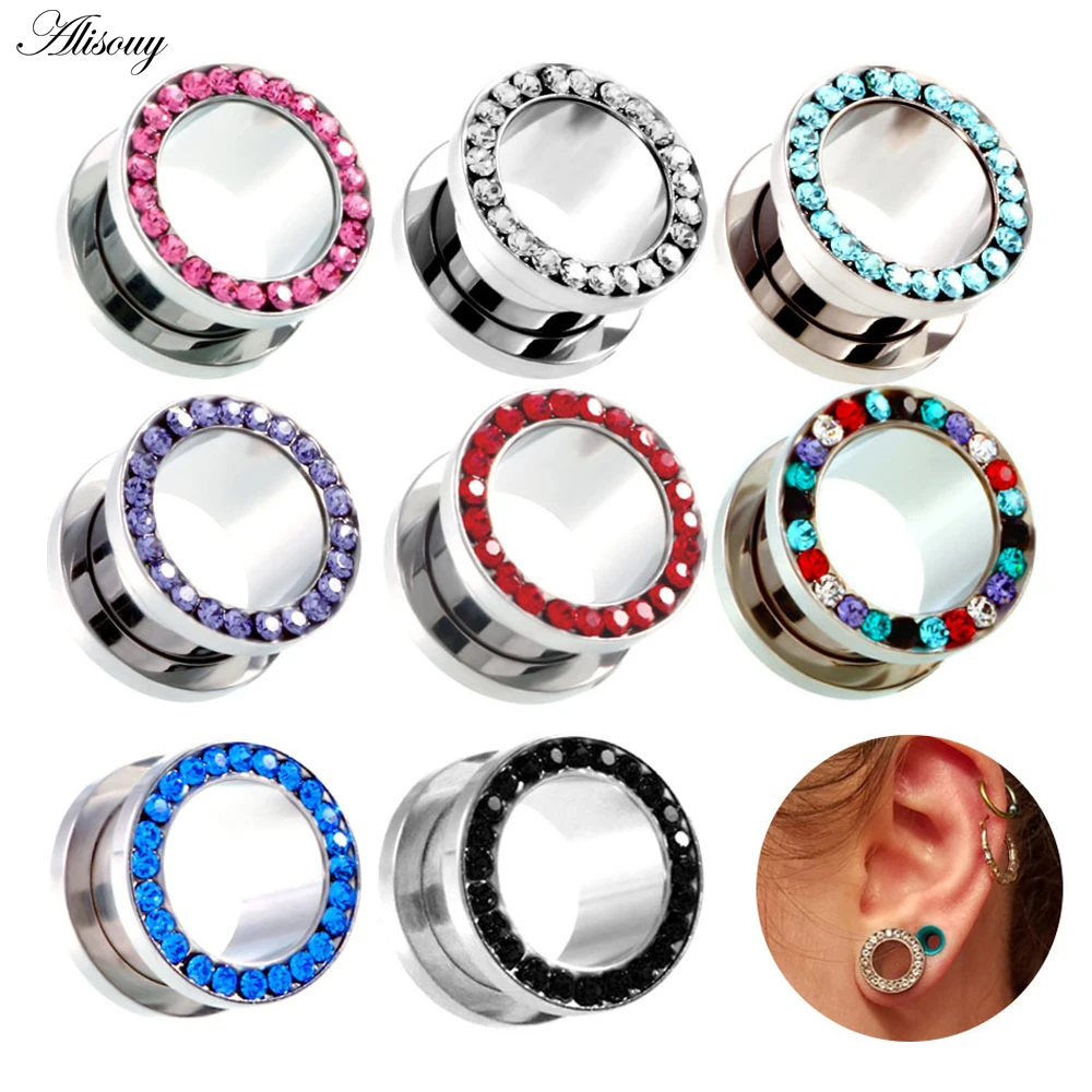 1pc 316L Stainless Steel Ear Plugs and Tunnels Ear Piercings Earlets Screwed Earring Expander Ear Gauges Body Jewelry Piercings