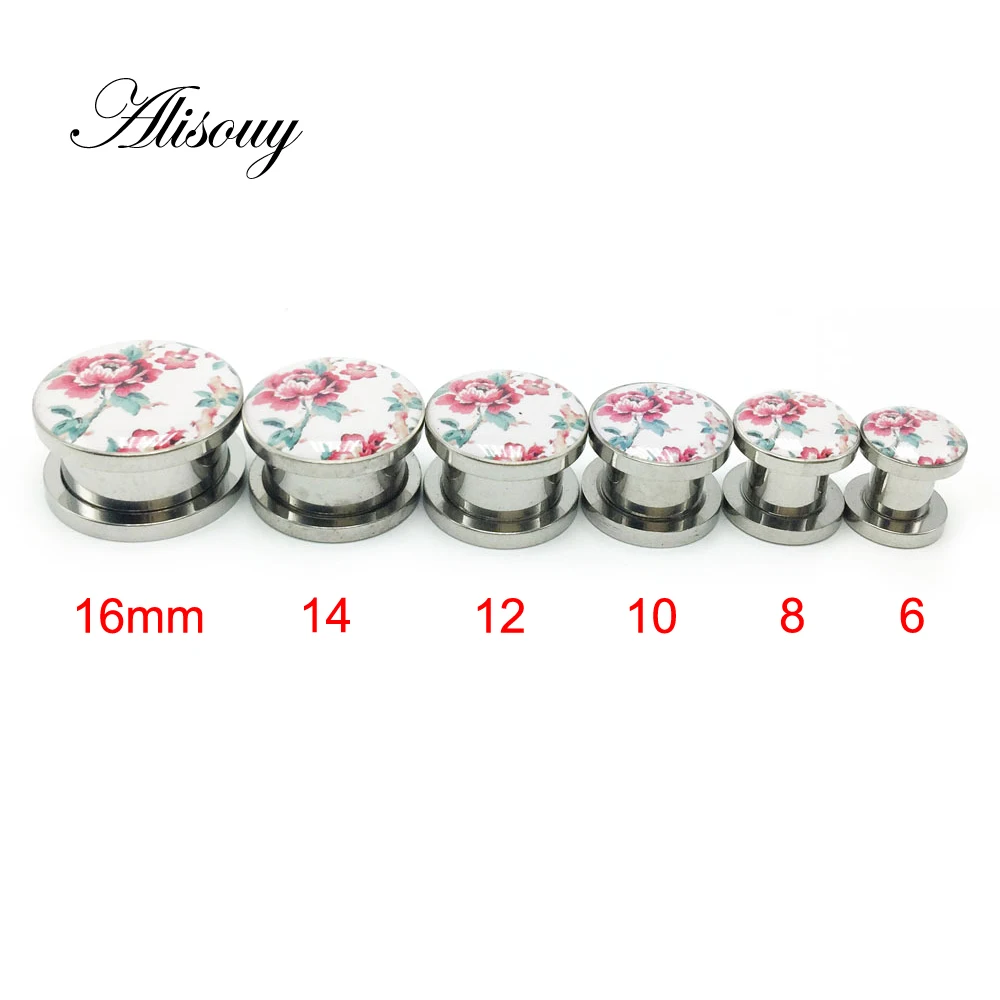 1pc 316L Stainless Steel Ear Plugs and Tunnels Ear Piercings Earlets Screwed Earring Expander Ear Gauges Body Jewelry Piercings