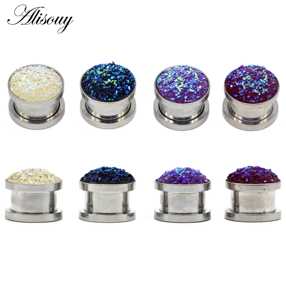 1pc 316L Stainless Steel Ear Plugs and Tunnels Ear Piercings Earlets Screwed Earring Expander Ear Gauges Body Jewelry Piercings