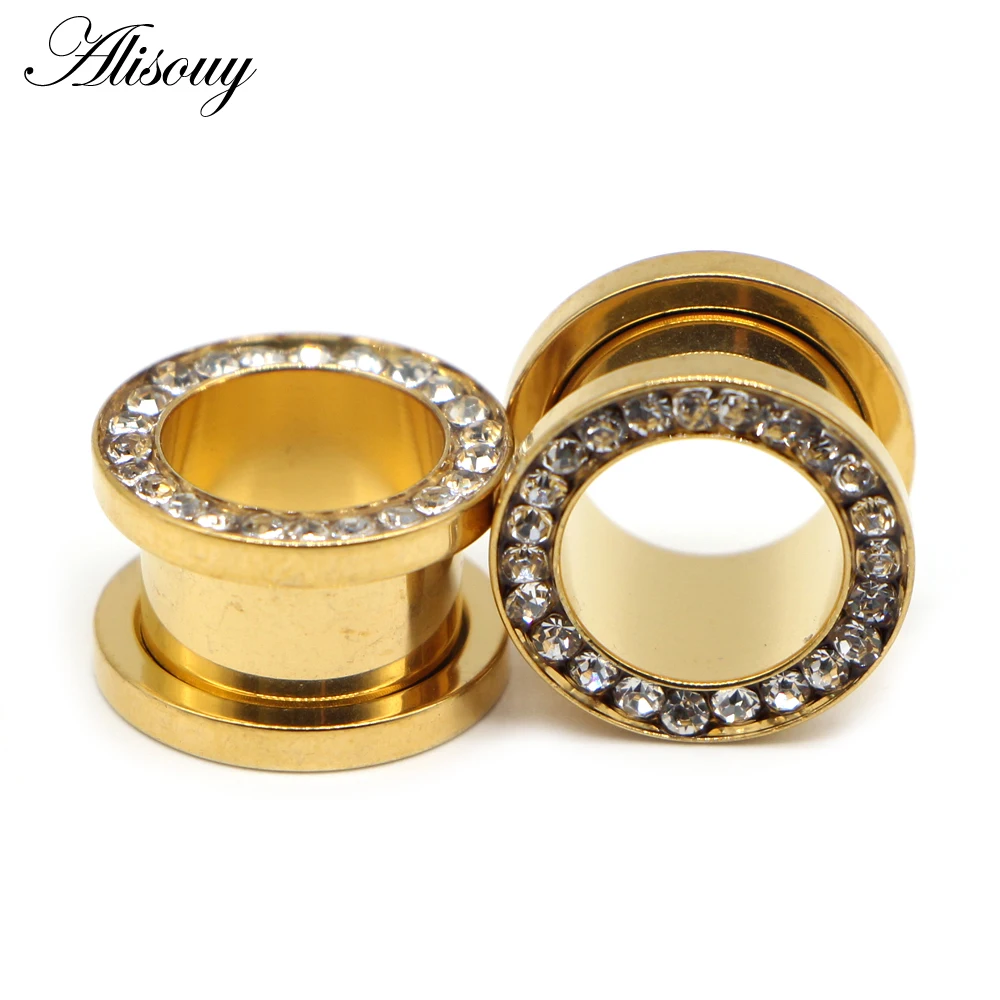 1pc 316L Stainless Steel Ear Plugs and Tunnels Ear Piercings Earlets Screwed Earring Expander Ear Gauges Body Jewelry Piercings