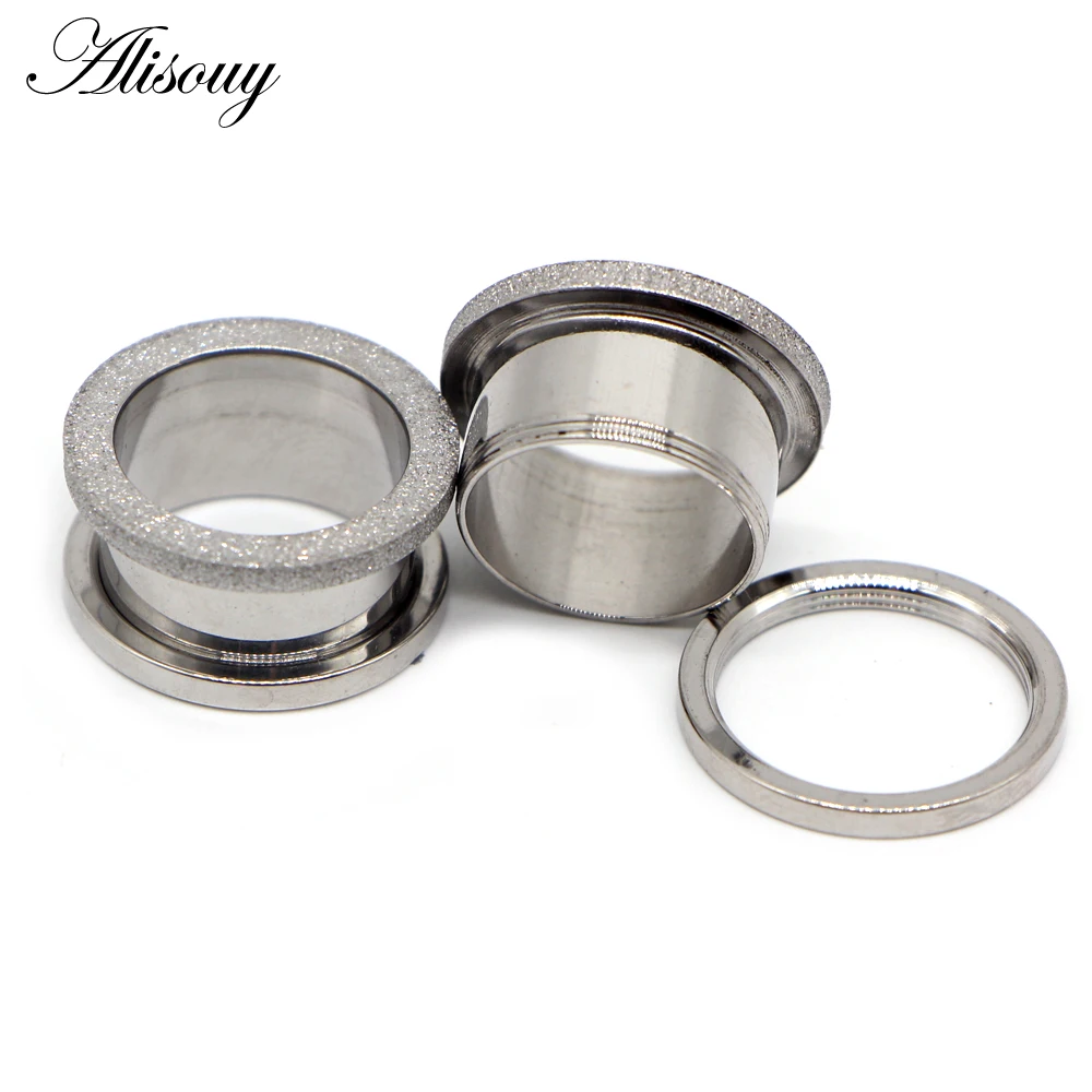 1pc 316L Stainless Steel Ear Plugs and Tunnels Ear Piercings Earlets Screwed Earring Expander Ear Gauges Body Jewelry Piercings