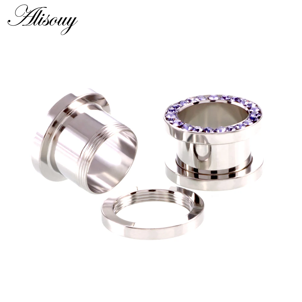 1pc 316L Stainless Steel Ear Plugs and Tunnels Ear Piercings Earlets Screwed Earring Expander Ear Gauges Body Jewelry Piercings