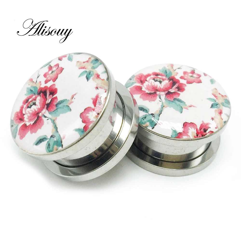 1pc 316L Stainless Steel Ear Plugs and Tunnels Ear Piercings Earlets Screwed Earring Expander Ear Gauges Body Jewelry Piercings