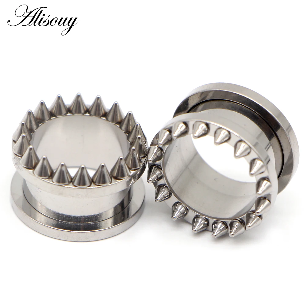 1pc 316L Stainless Steel Ear Plugs and Tunnels Ear Piercings Earlets Screwed Earring Expander Ear Gauges Body Jewelry Piercings