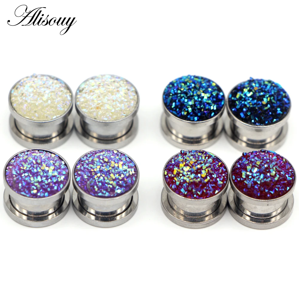 1pc 316L Stainless Steel Ear Plugs and Tunnels Ear Piercings Earlets Screwed Earring Expander Ear Gauges Body Jewelry Piercings