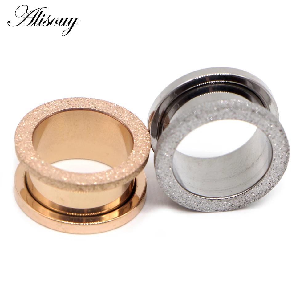 1pc 316L Stainless Steel Ear Plugs and Tunnels Ear Piercings Earlets Screwed Earring Expander Ear Gauges Body Jewelry Piercings
