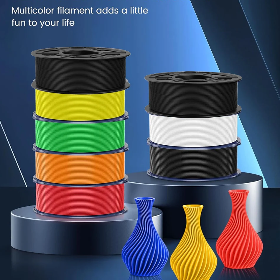 JAYO PLA + Filament Upgrade 2.0 5 Rolls PLA plus 3D Printer Filament Toughness 3D Printing Material For FDM No Tangle
