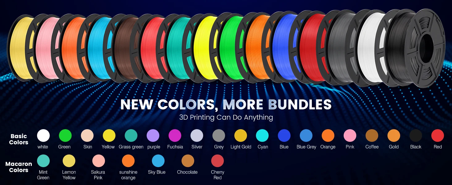 JAYO PLA + Filament Upgrade 2.0 5 Rolls PLA plus 3D Printer Filament Toughness 3D Printing Material For FDM No Tangle