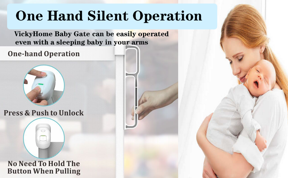 Retractable Stair Gate for Baby Pet, Extra Wide Baby Gate One-Hand Operation Safety Gate, Kids Safety Gate for Stairs, Hallways