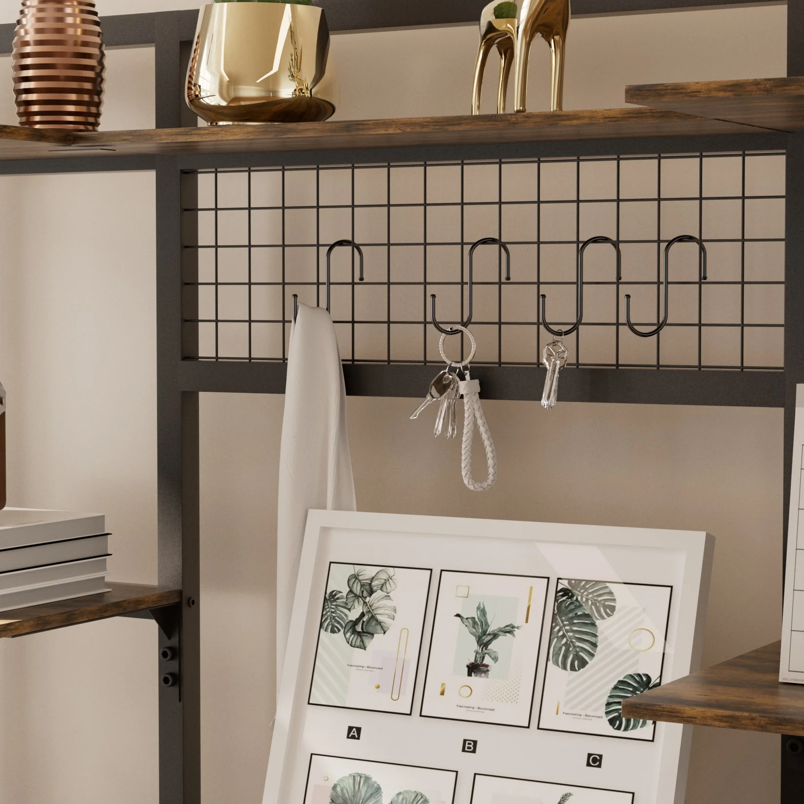 5 Tier Industrial Bookshelf Kitchen Baker Storage Rack Metal Organizer Shelves Unit