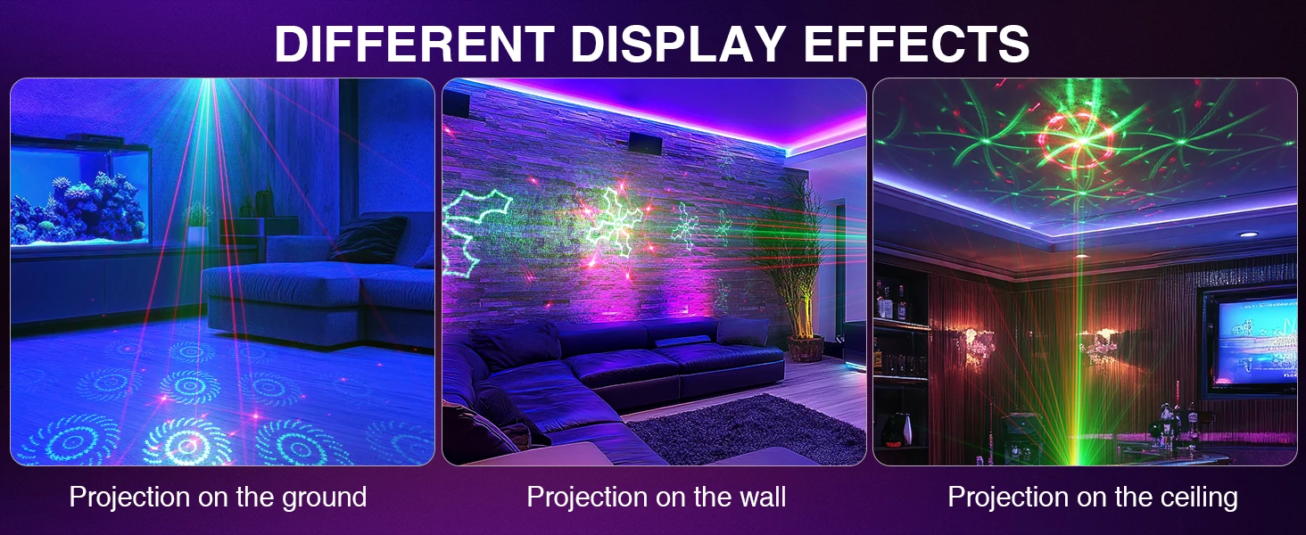 Gwong Mini RG Laser + RGB LED Party Light Remote Control Stage Effect Lighting with Suction Cup for DJ Concert Party Club KTV Disco