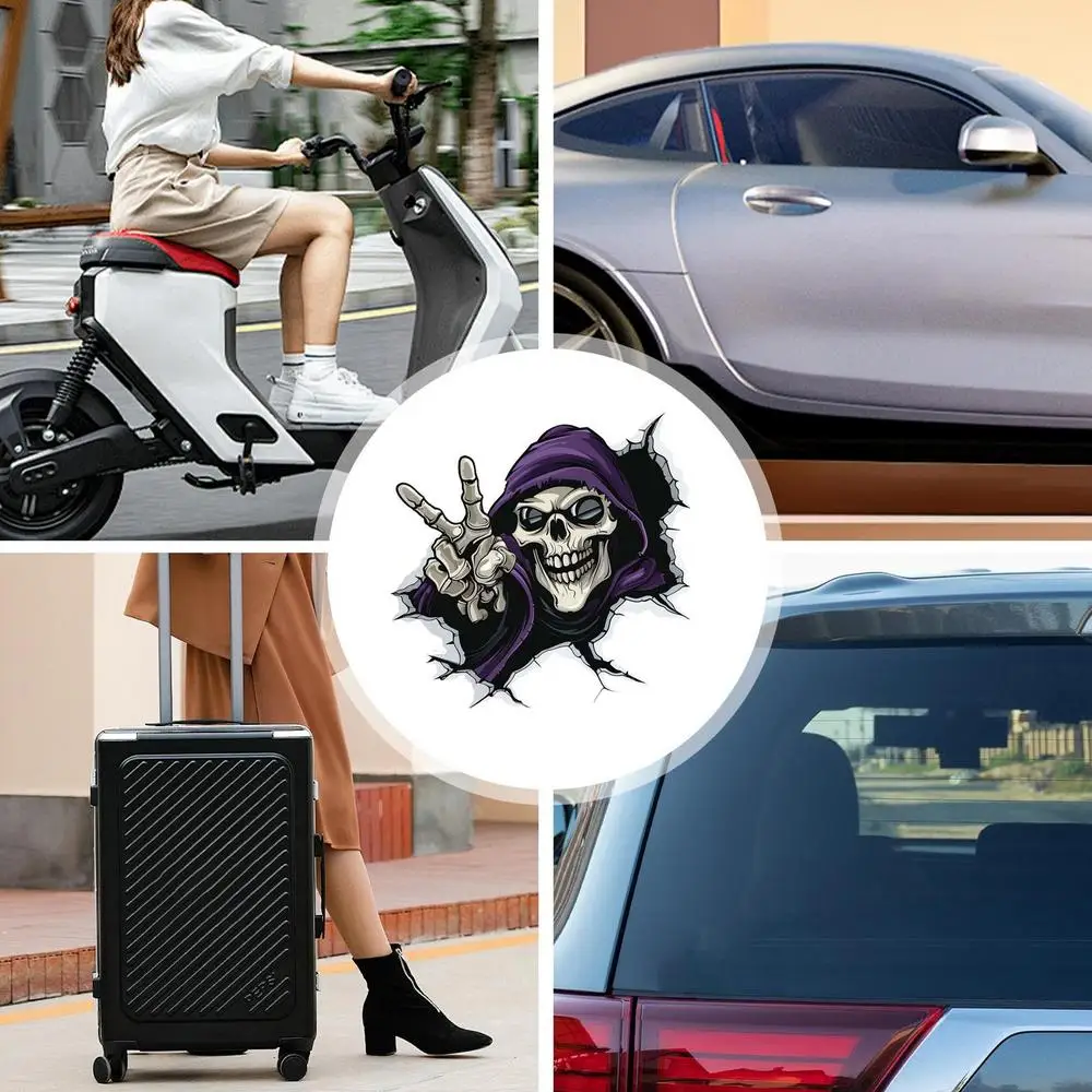 Skull Car Stickers And Decals 3D Skull Car Sticker Skull Car Sticker Adhesive Halloween Window Decals Halloween Decorative