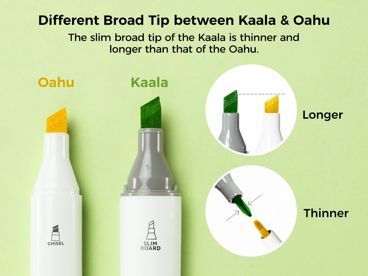 Ohuhu Kaala Marker Pen Set Color Markers Alcohol Art Markers Refillable Dual Tips Sketching Drawing Manga School Art Supplies