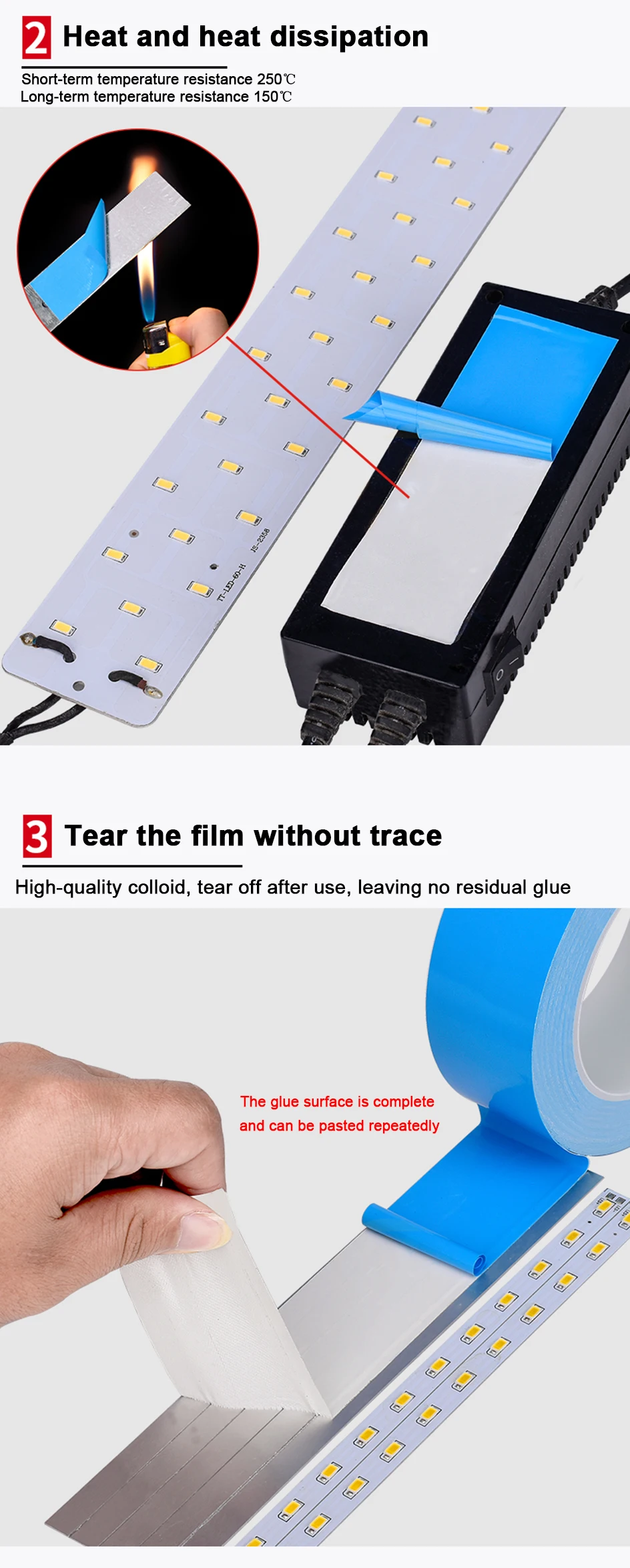 25M Double Side Thermal Conductive Tape 5-25mm Width Blue Heat Transfer Tape Adhesive Cooling Heatsink for Computer CPU GPU