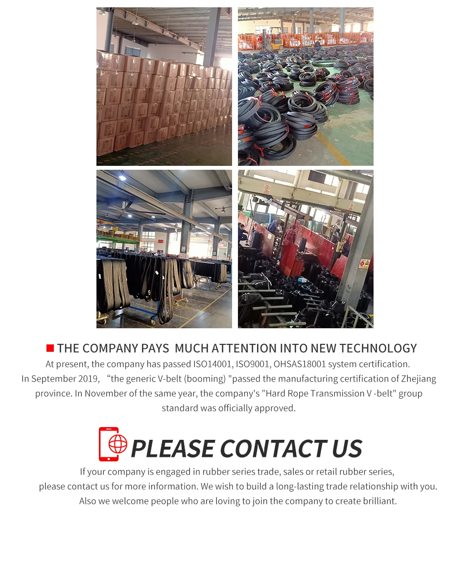 YIZUN O/Z/M Type O320~600mm Hard Wire Rubber Drive Inner Length Girth Industrial Transmission Agricultural Machinery V Belt
