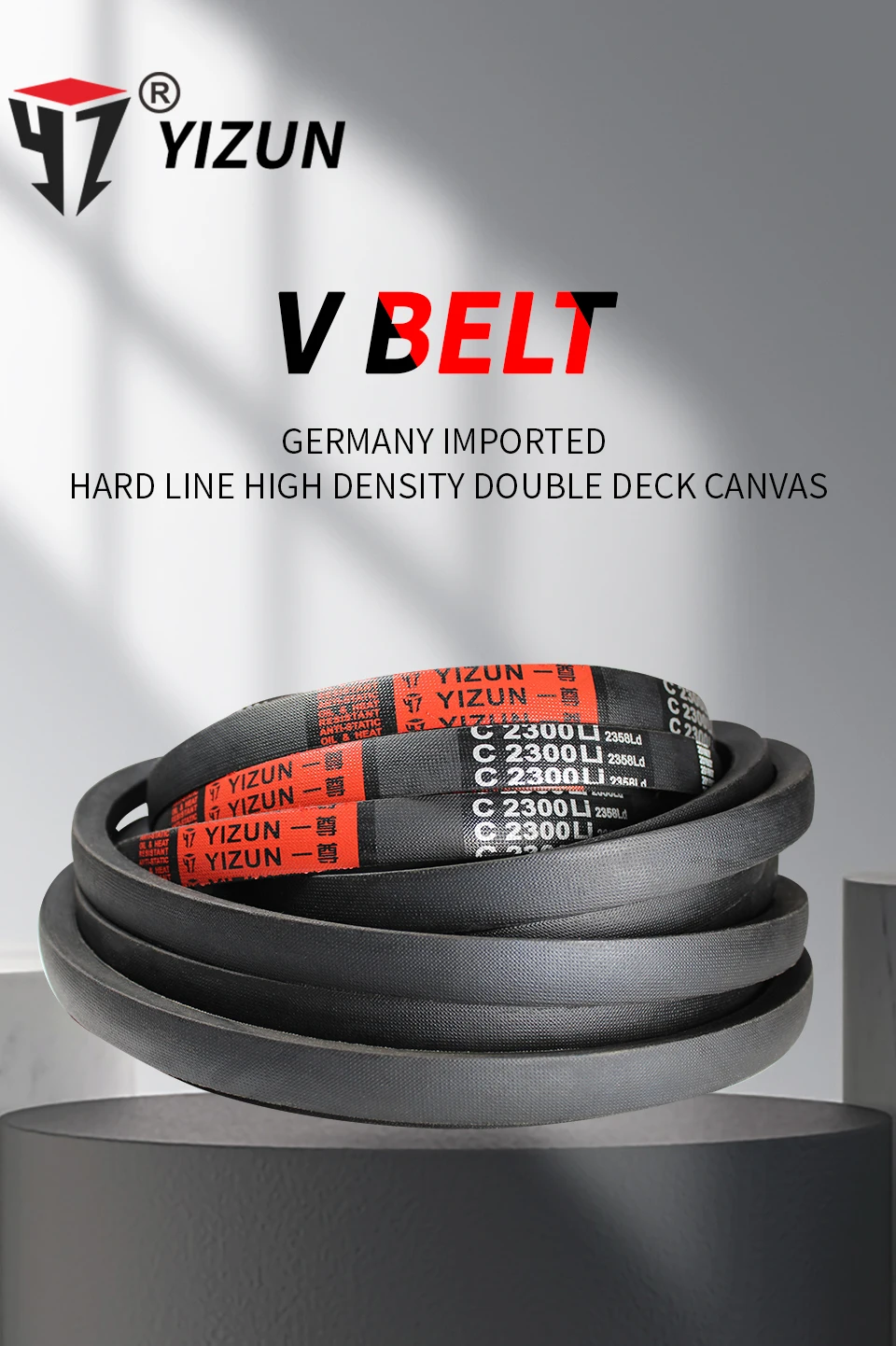 YIZUN O/Z/M Type O320~600mm Hard Wire Rubber Drive Inner Length Girth Industrial Transmission Agricultural Machinery V Belt