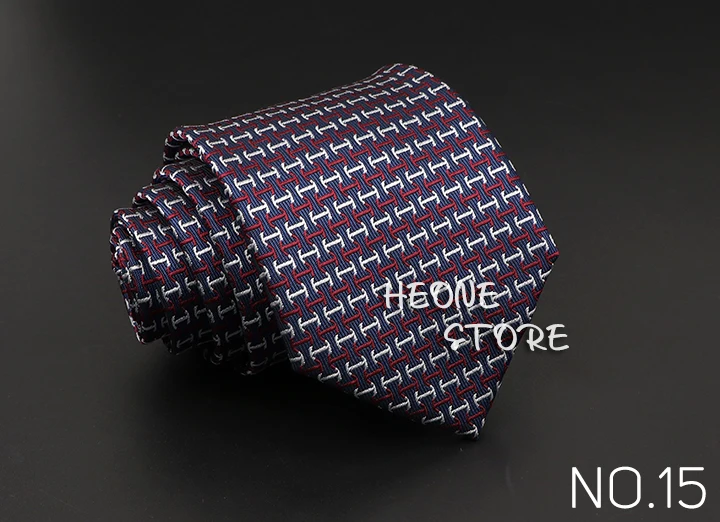 Classic Blue Red Gray Men's Tie Business Formal Wedding 8cm Necktie Jacquard Woven Cravat Fashion Shirt Dress Daily Accessories