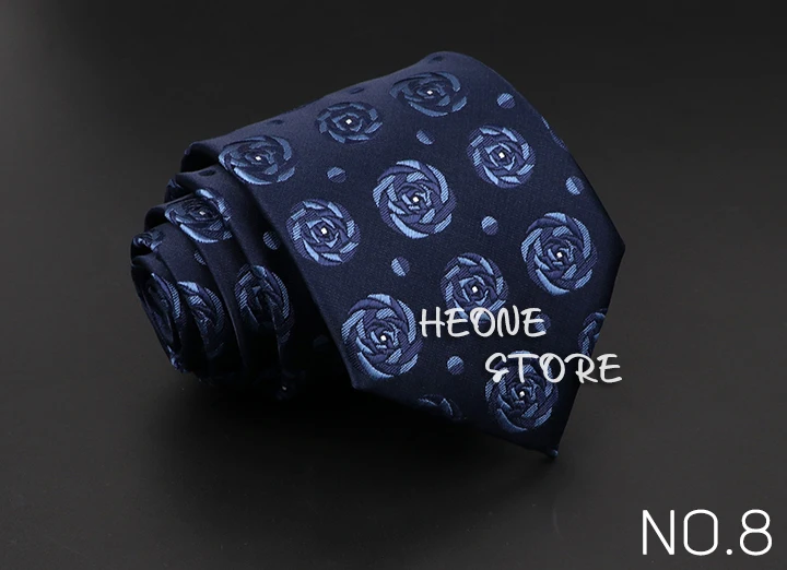Classic Blue Red Gray Men's Tie Business Formal Wedding 8cm Necktie Jacquard Woven Cravat Fashion Shirt Dress Daily Accessories