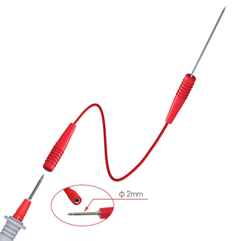 Cleqee P1046 0.7mm Sharp Puncture Needles Piercing Wires with 2mm Inner-spring Socket for Electronic Elactrical Testing