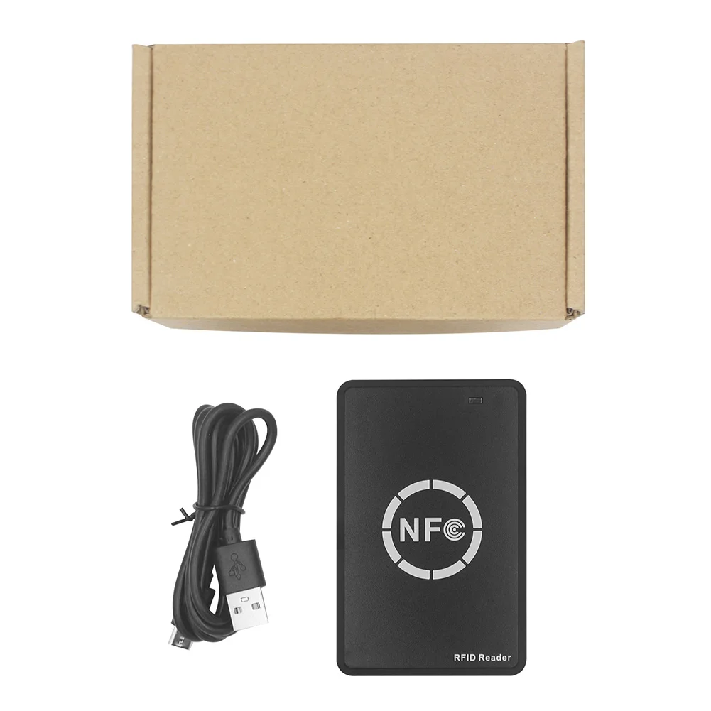 NFC Smart Card Reader RFID Copier 13.56MHz/125KHz/250KHz Card Duplicator Writer With 1M USB Data Cable For Door Access Control