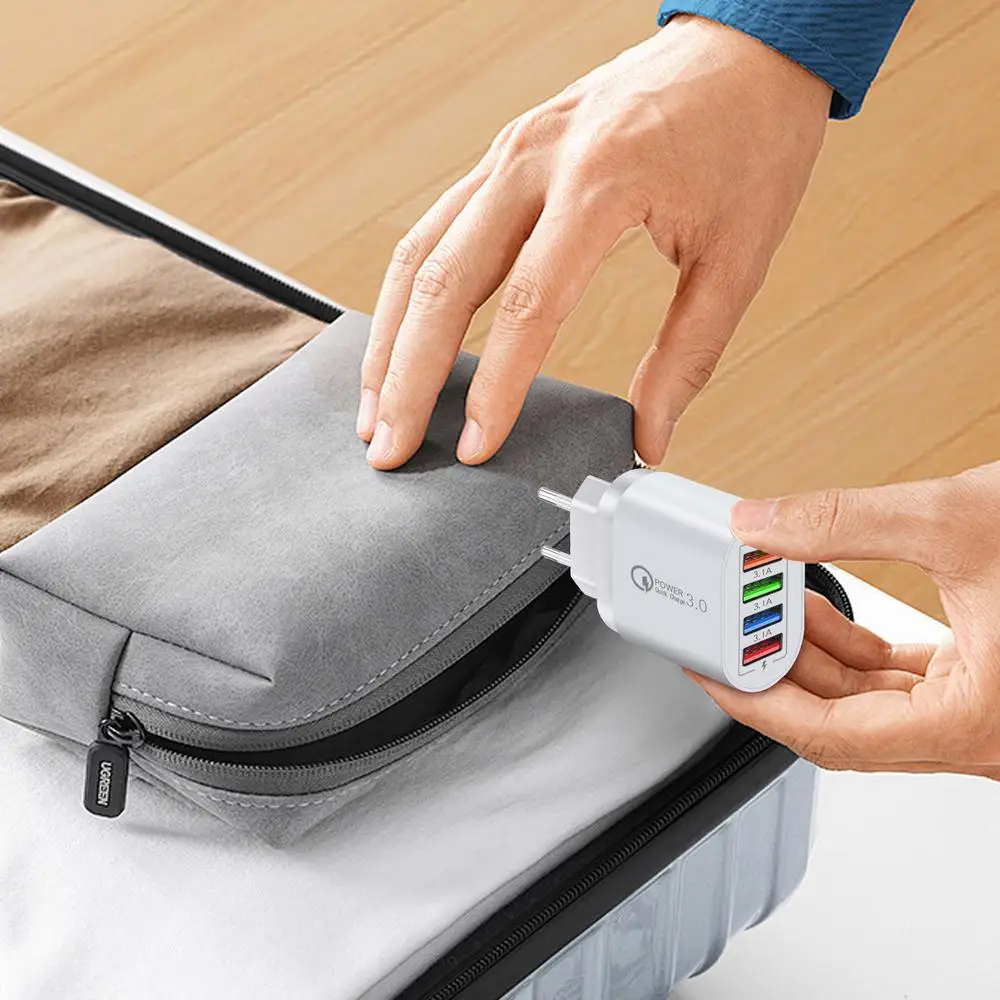 EU US Plug 3A USB Charger Multi Port 4 USB Quick Charger Portable Wall Mobile Charger Fast Charger Phone Charger Adapter