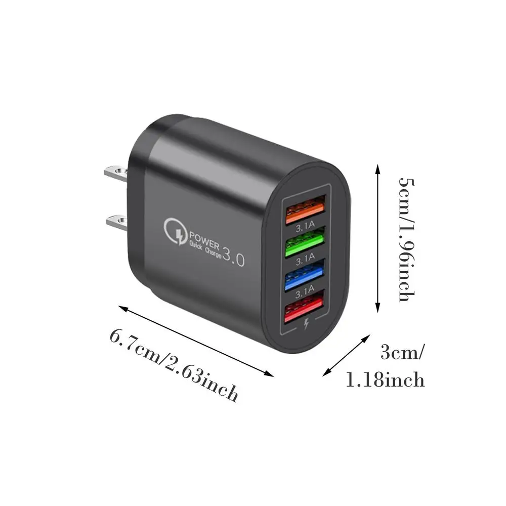 EU US Plug 3A USB Charger Multi Port 4 USB Quick Charger Portable Wall Mobile Charger Fast Charger Phone Charger Adapter