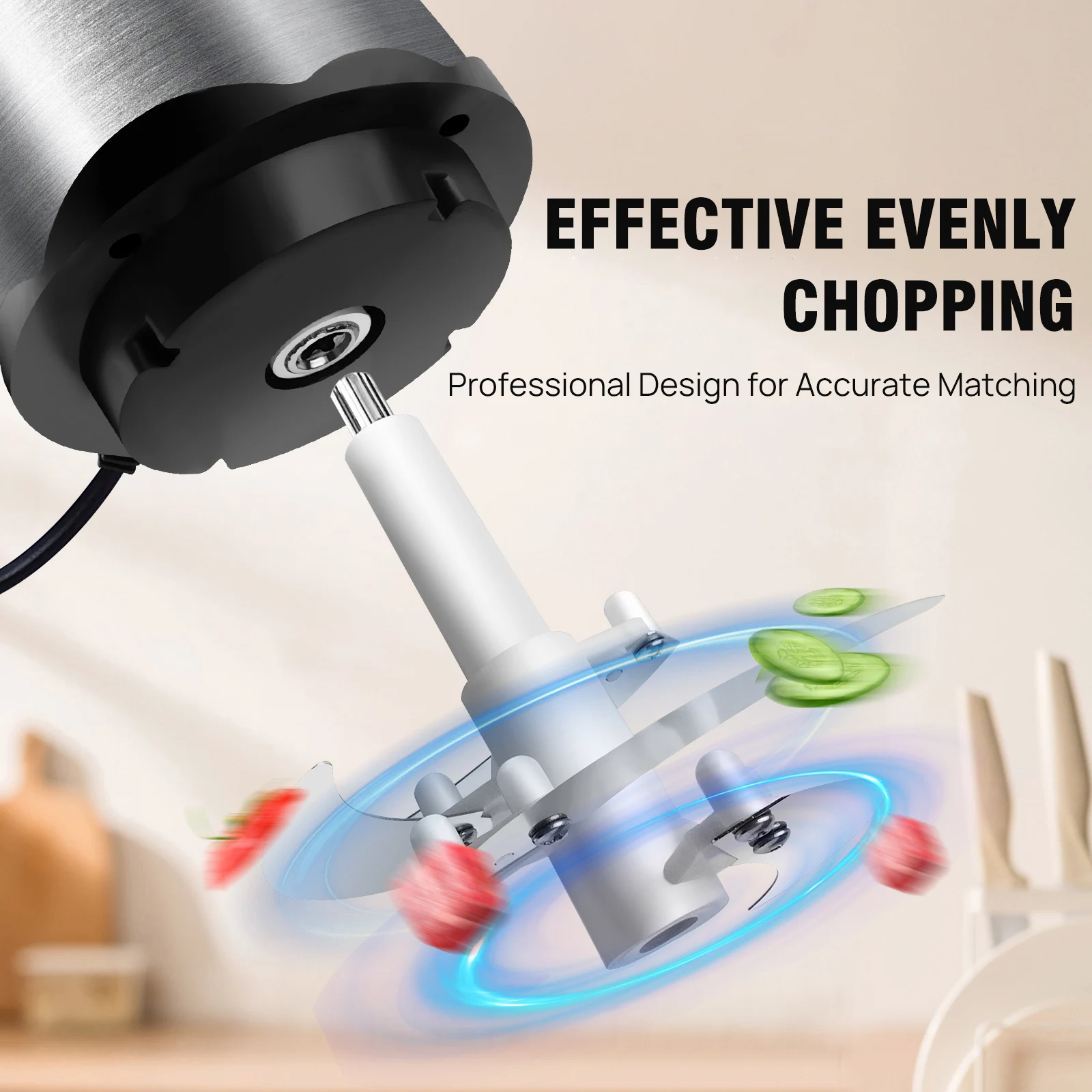 300W Electric Meat Grinder Mincer with 2 L Glass Container, 2 Speed, 4 Durable Blades, Easy to Use and Clean