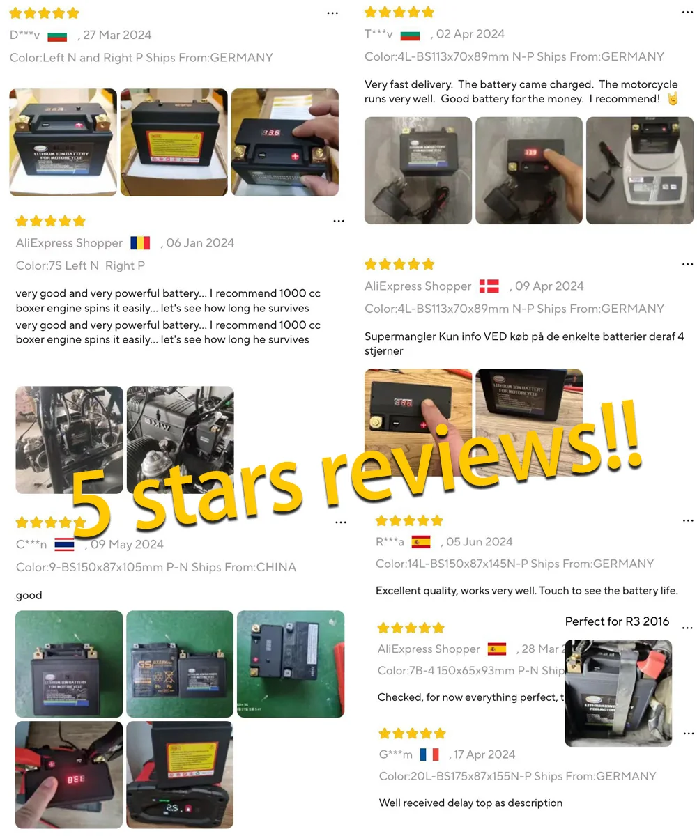12V Lithium LiFePO4 Motorcycle Starting Battery 2Ah 4Ah 6Ah 8Ah 12Ah 16Ah Scooter Snowmobile Jet Ski UTV Batteries Rechargeable