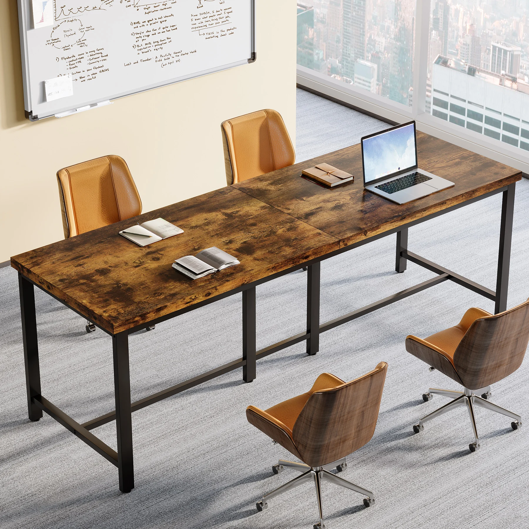 Tribesigns 78.7 inch Double Computer Desk, Extra Long 2 Person Desk Workstation, Large Office Desk Study Writing Table