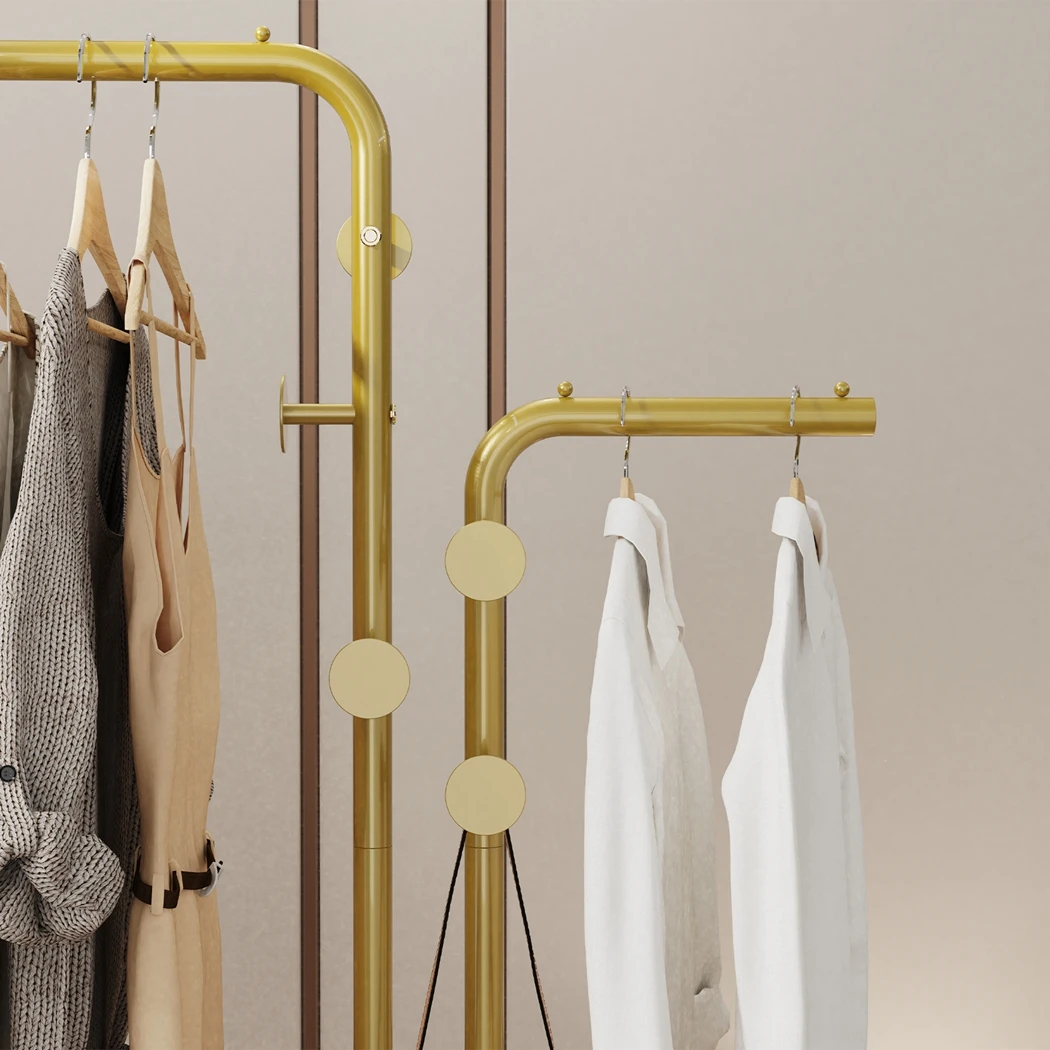 Heavy Duty Metal Coat Rack Stand Free Standing Gold Coat Hanger Garment Rack Hat Stand with 5 Hooks and Marble Base