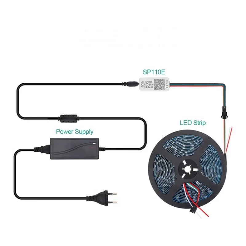 5M 10M DC12V WS2811 RGB LED Strip SP110E Bluetooth APP Controller Pixel Strips Set 5050 SMD 30/60LEDs/m Addressable Full Color