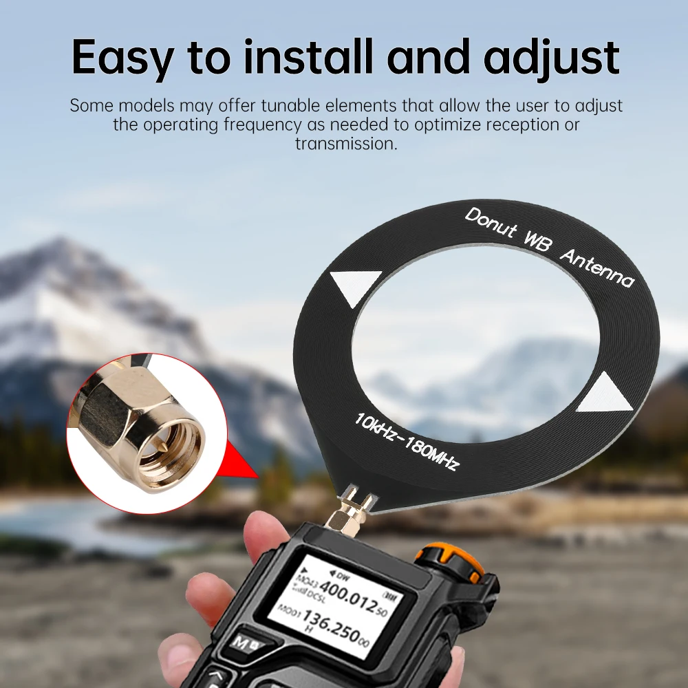 Mini Circle Antenna AM MW/SW Looping Antenna 4MHz-24MHz/500kHz-2000kHz/10k-180MHz Donut Medium Short Wave Antenna for Radio