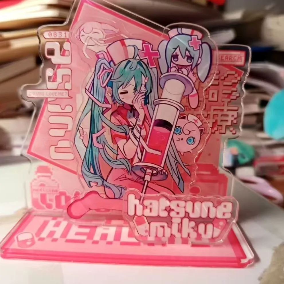 2pcs Kawaii Miku Anime Peripherals Acrylic Standing Sign Ornament Originality Personality Acrylic Bracket Fans Collect Gifts