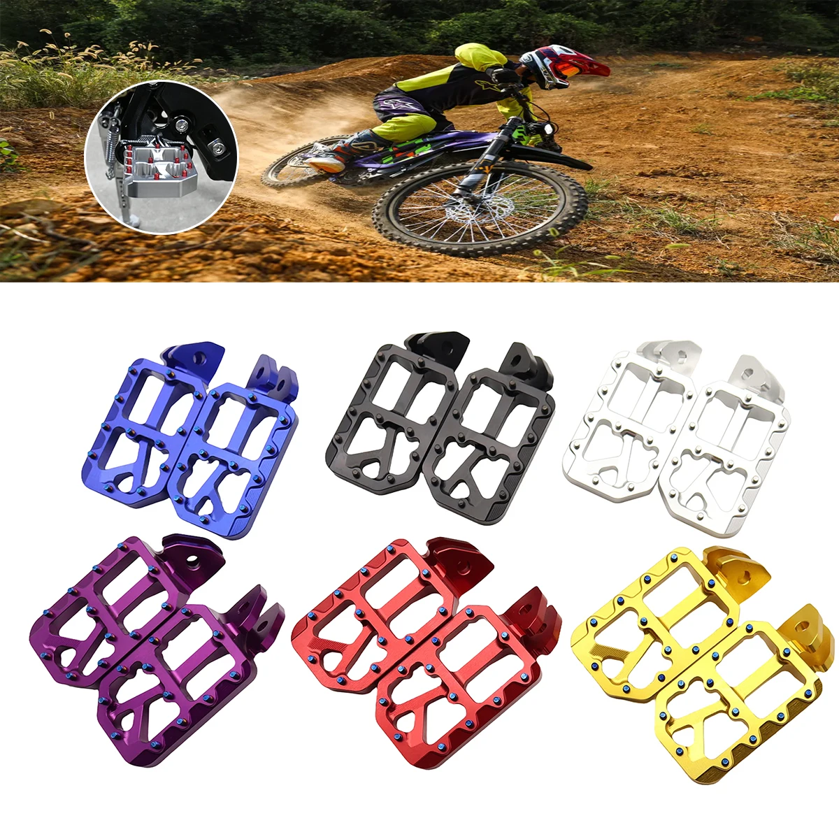 Motorcycle CNC Aluminum Footpegs Bracket Pedals Foot Pegs For Sur Ron Sur-Ron Surron Light Bee X & Light Bee S Electric Bike