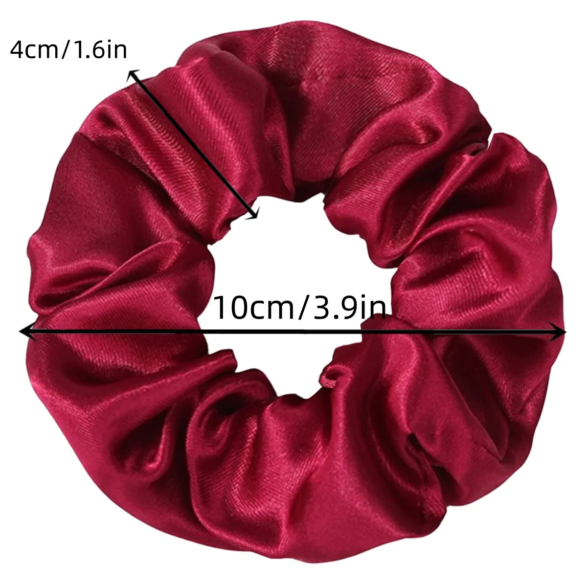 1/60/100/12/24pcs wine red Satin Hair Scrunchies Set For Women Elastic Ties Suitable Ponytail Casual Accessories Headwear Cute