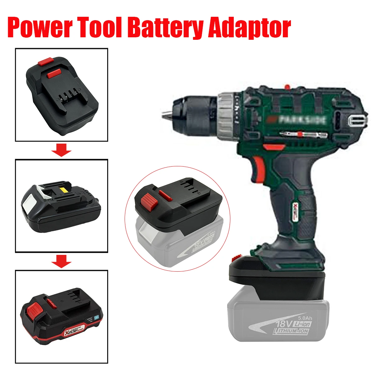 Electric Power Tool Adapter Converter for Makita to for Lidl Parkside X20V Li-ion Battery Adapter for Power Tool(No battery)